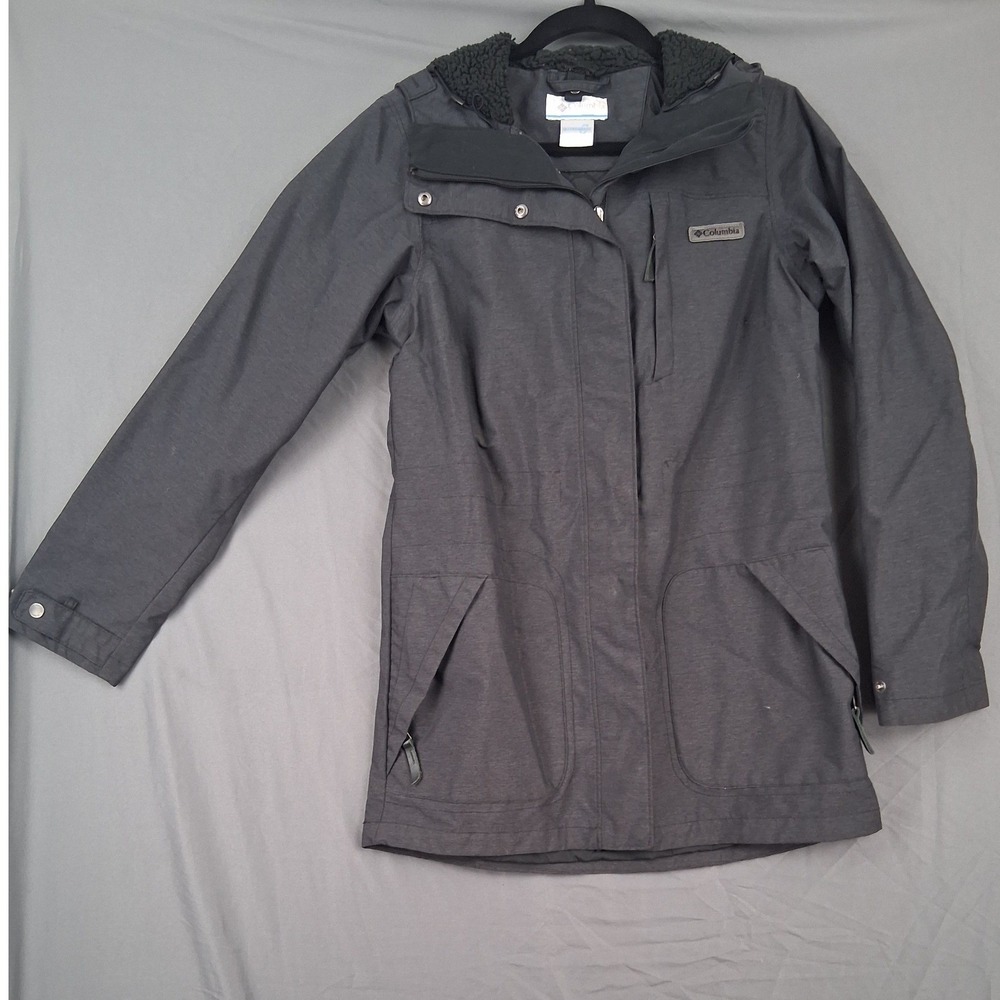 Columbia Interchange Women's Gray Hooded Parka Jacket Size S